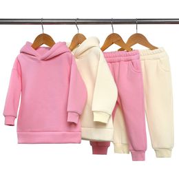 Kledingsets Kinderkleding Kinderen Pak Warm Sweater Girl Fleece Hoodies Pullover Sweatshirt Pant Winter Spring Boy Tracksuit Sportswear 230303