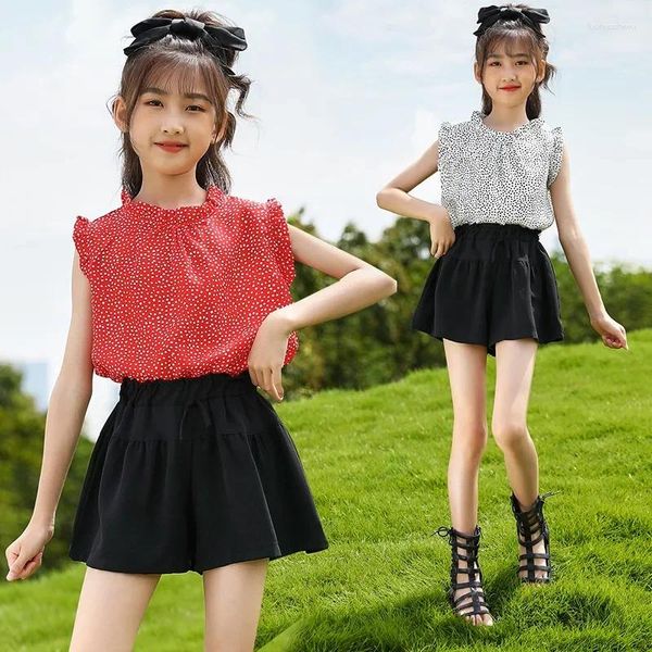 Vêtements Enfants Enfants Vêtements Summer Polka Dot Shorts pour filles Coréen Kids Baby Sans Sans Soupied 3-12 ans