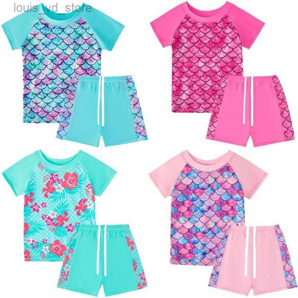 Vêtements Enfants Children Fish Scale 3D Princes Split Split Bathing Fssue Sircaid Swimsuits 4-12 ans