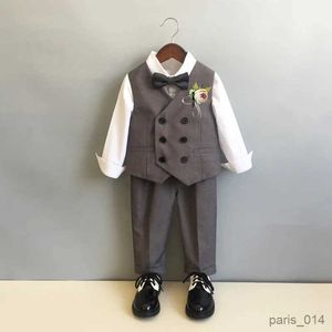 Ensembles de vêtements enfants costumes de robe formelle ensemble printemps automne garçons piano fête costume enfants gilet pantalon