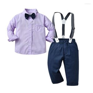 Ensembles de vêtements Enfants Gentleman Costume 2023 Bébé Garçons Robe De Soirée Ensemble Enfants Anniversaire Costume De Mariage 3-6 Ans Garçon 2 pièces Tenues