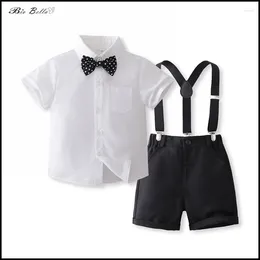 Kleding sets kinderen herenjongen zomer set mode knappe elegante verjaardag bruiloft 1-6 jaar babyshow uitvoer outfits