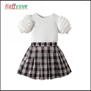 Kledingsets Kinderen Girls Pak Zomer Spring Skirts T-shirt 2-6 jaar feest Princess Pageant Elegant Baby Outfits Kostuum