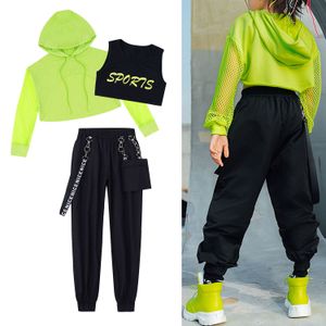 Kledingsets Kinderen Jazz Hip Hop Dance Kids Girls Street Kostuum Tieners Crops Tops Broek 3 % Streetwear feestkleding 230307