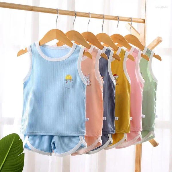 Vêtements Enfants Enfants Vêtements Vêtements Boys filles Vest pour enfants Baby Spandex T-shirts Short Suits 1 2 3 4 5 6 7Y
