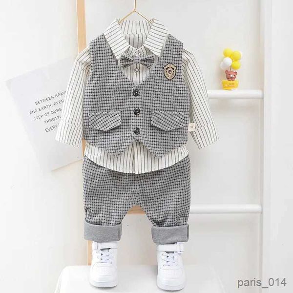 Conjuntos de ropa para niños, ropa para niños, traje, fiesta de cumpleaños, boda, conjunto elegante, ropa para bebé, camisa, chaleco, pantalones, disfraz R231103