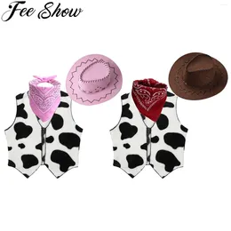 Vêtements Enfants Enfants Kids Cowboy Cowgirl Costume Set Halloween Birthday Party Carnival Festivals Cosplay Role Play Fancy Dishot up