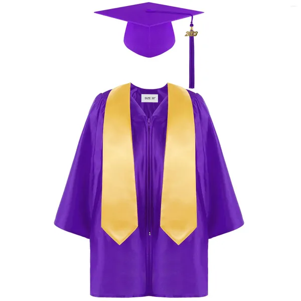 Ensembles de vêtements Uniformes académiques pour enfants Uniformes scolaires pour enfants Enfants 2024 Robe de graduation de la maternelle préscolaire Ensemble de chapeaux à pompons