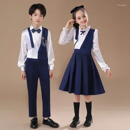 Conjuntos de ropa Ropa para actuaciones de coro infantil: vestido de estilo inglés para estudiantes de primaria y secundaria Recitación para niños y niñas