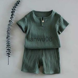 Kledingsets kinderkleding jongens meisjes baby shortsleeved zomerpakken katoen nieuwe kinderen tops zomer t -shirts x0803