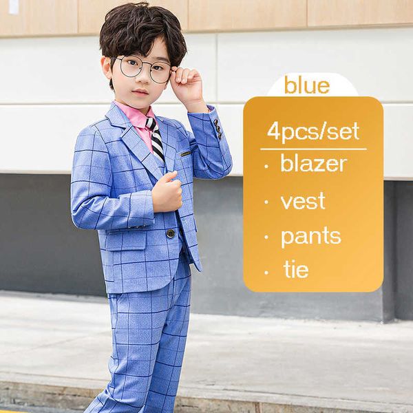 Ensembles de vêtements Costumes de pantalons formels pour enfants Costumes pour enfants Blazer Gilet Chemises Pantalons Fleur Garçon Fête Anniversaire Costumes de mariage Venez Garçons Tenues