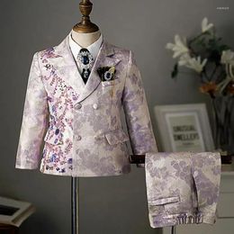 Conjuntos de ropa Conjunto para niños Diseño de lentejuelas Diseño de caballero Esmoquin para niños Trajes de fiesta de cumpleaños de boda formales Vestido elegante