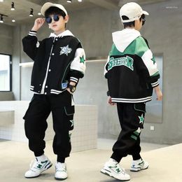 Vêtements Ensembles pour enfants Spring Autumn Boy Sportswear Fashion Teen Clothes Veste Baseball Veste Pantal