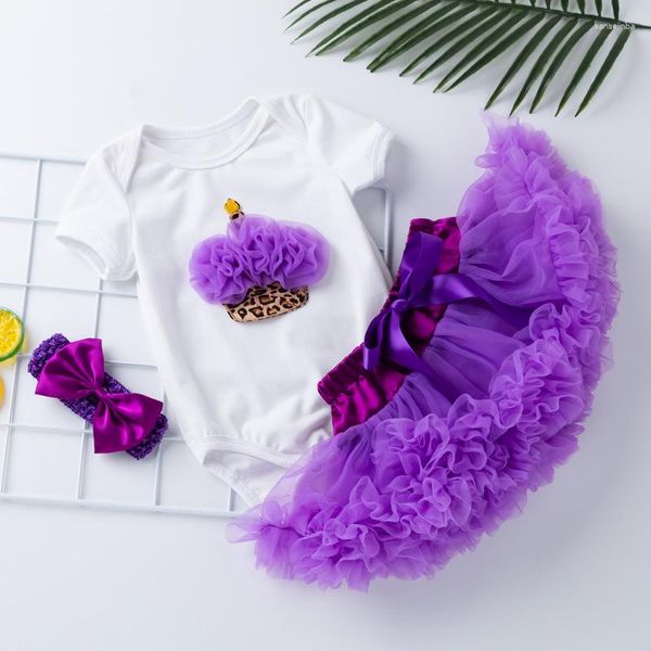 Conjuntos de ropa Traje para niños Trajes lindos para niñas Boutique Flor de encaje Arco Tul Tutu Falda para niña pequeña Ropa Disfraces de verano