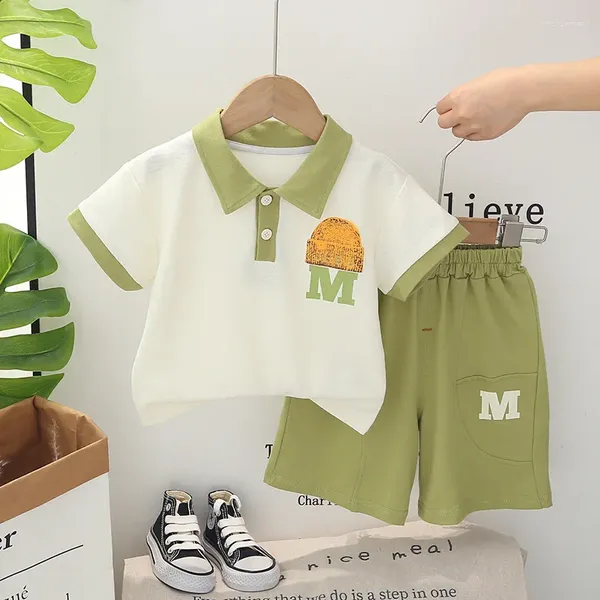 Vêtements Définit les combinaisons d'été pour enfants 2024 Western Baby Boy Clothes 1 à 5 ans Belle Capes de lettres T-shirts à manches courtes et shorts pour enfants