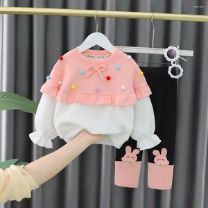 Vêtements Ensembles de vêtements pour enfants à manches longues à manches longues pour bébé à la mode mignon sous deux pièces