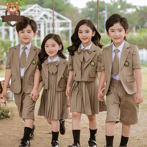 Kleding Sets Kinderen Schooluniform Shirts Jas Jurk Shorts Kraag Pak Kinderen Baby Meisje Jongen Koreaans Katoen Tiener Japanse Kleding Outfit 230612