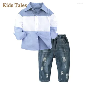 Ensembles de vêtements Enfants Set 2024 AUTUMN BOYS Clothes T-shirt Pant 2pcs tenue pour enfants Suit pour PT052