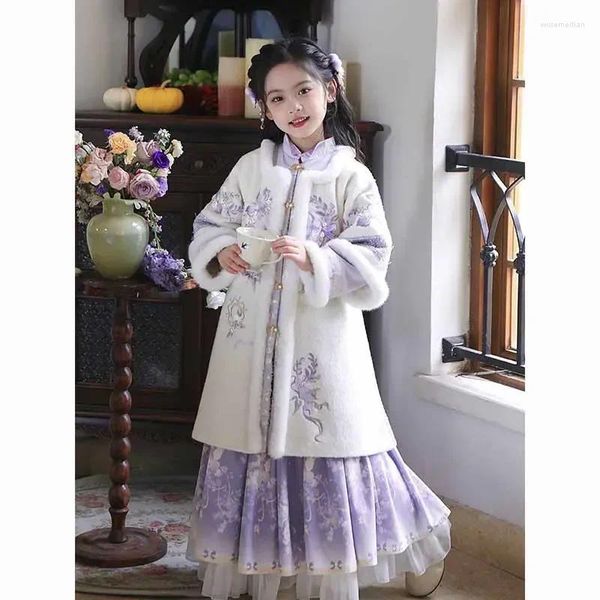 Conjuntos de ropa Año Año Disfraz Invierno más grueso Hanfu Hanfu Niños Niños Carnaval Cosplay Chino Anciente 2-15T