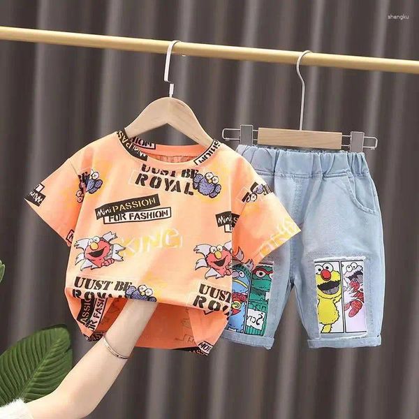 Vêtements Ensembles de vêtements pour enfants Boys Summer Summer 2024 Beau manche courte Baby Cartoon Fashion Two Piece Set Kids Outfits