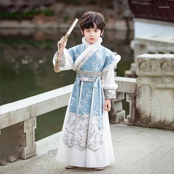 Conjuntos de ropa Hanfu BoysKids Carnival Halloween Cosplay Disfraz de los niños Invierno atuendo de fiesta más grueso para niños niños 3-16T