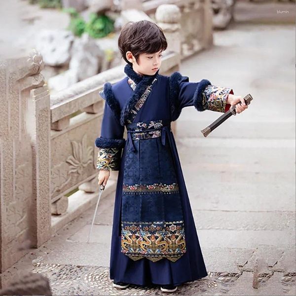 Vêtements Ensembles du costume de l'année chinoise Hanfu pour boyskids Carnival Cosplay Childre