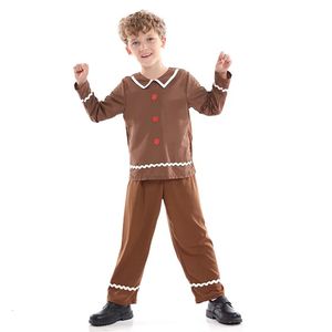 Kledingsets Kerstmis Gingerbread Man voor jongens meisjesoutfits Patchwork Kraagvorm Lange mouw T-shirt Tops en broeken Cosplay Kostuums 231113
