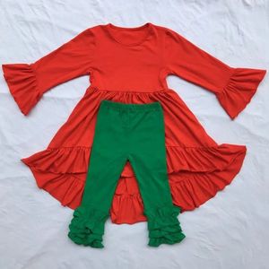 Kledingsets Kerstmeisjeskleding Kinderboetiekkleding Outfit Rode jurk met ruches en ruches Rendierbroekenset 231108