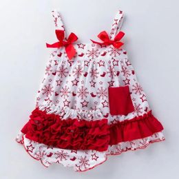 Kledingsets Kerstmis Halloween Baby Girl Outfit Top tutu rok ruches bloeiers hoofdkleding peuter schoenen geboren feest geschenken