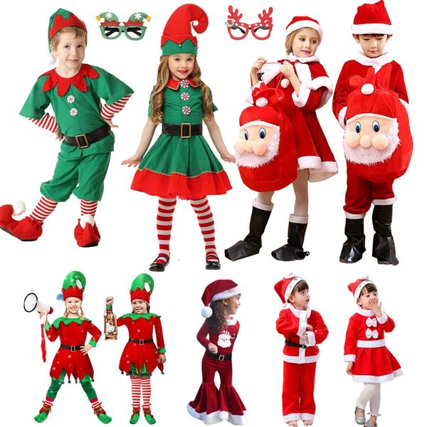 Ensembles de vêtements Vêtements pour enfants de Noël Bébé Cosplay Costume de Père Noël Enfant en bas âge Enfants Costume de Noël Combinaison Tenue pour Garçons Filles Fête de Carnaval 231123