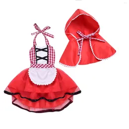 Kledingsets Citgeeborn Baby Girls TuLle Tutu Red Lace Fancy Rok Cape Cloak Outfits Set Suspender Kleding