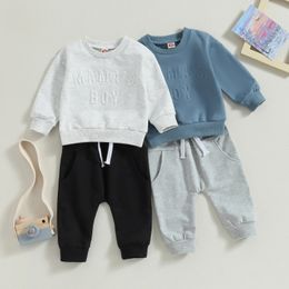 Ensembles de vêtements Citgeett Automne Enfant Bébé Garçon Tenues Lettre Imprimer Sweat À Manches Longues Et Pantalon Élastique Automne Survêtement Vêtements 231030