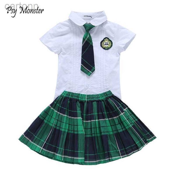 Conjuntos de ropa Conjuntos de ropa Conjunto de uniformes escolares para estudiantes japoneses Traje Niñas Niños Vestido formal Camisa para niños Falda Pantalones cortos para niños Conjunto de ropa con corbata W0425 ldd240311