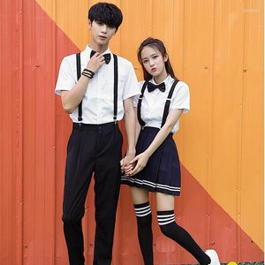 Kledingsets College Style Uniform Junior High School Studenten Uniforms Set Spring Summer Class Korean Women Girl Male Boy Sailor Suit