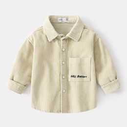Camisas para niños Cárdigan de pana para niños Camisas para bebés Camisas para niños Blusa escolar de manga larga Camisa blanca para niños pequeños Blusa para niños Tops 230531