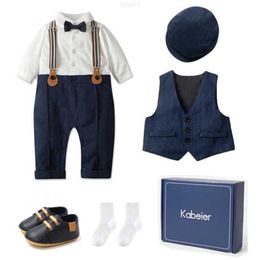 Ensembles de vêtements personnalisés bébé vêtements en gros concepteur côtelé barboteuses costume coton infantile garçons cadeau ensemble printemps