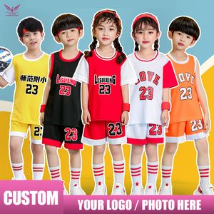 Kleding Sets Custom Jerseys Voor Mannen custom Naam Nummer basketbal Training Trainingspakken Print kids Basketbal Uniform Pak 230620
