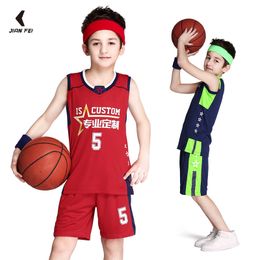 Kleding Sets Custom Polyester Jongens Basketbal Uniform Sets Kids Basketbal Jersey Zomer Ademend Basketbal Shirt Voor Kinderen W2066 230620