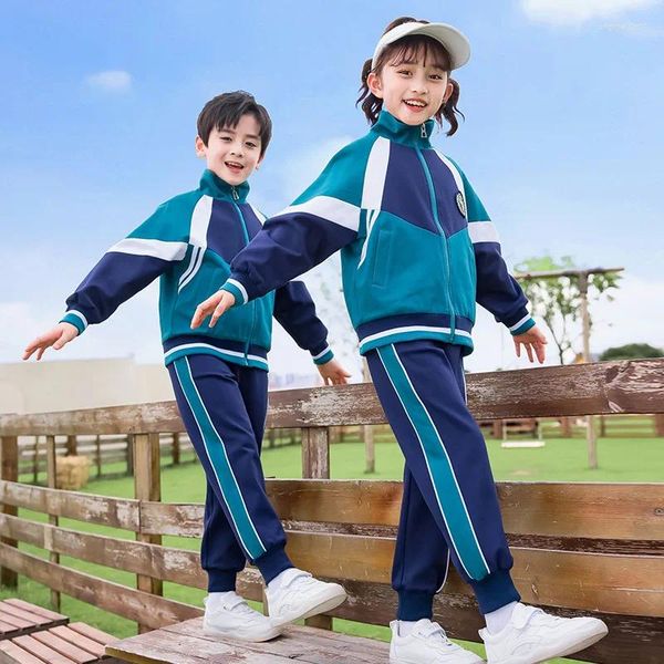 Ensembles de vêtements Ensemble d'uniforme d'école primaire personnalisé pour le printemps et l'automne Vêtements de sport en plein air des étudiants Skindergarten