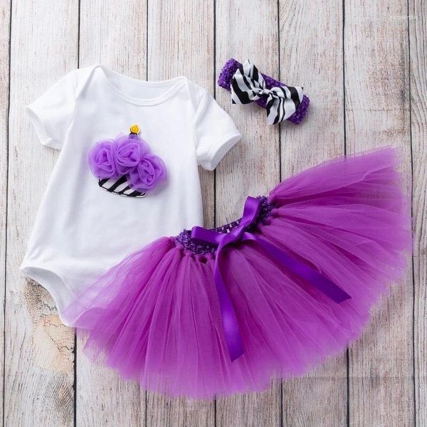 Sets de ropa Linda niña de la primera niña de la primera fiesta de cumpleaños Niños Nacidos Nació vestidos de mamel