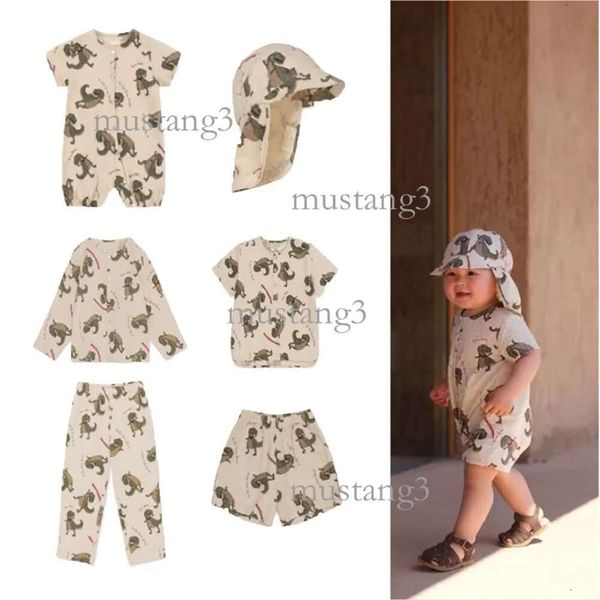 Ensembles de vêtements Série de dinosaures mignons KS Shorts à manches courtes pour enfants Costume hommes et femmes Combinaison bébé Prévente Marche dans les vêtements pour enfants 230608