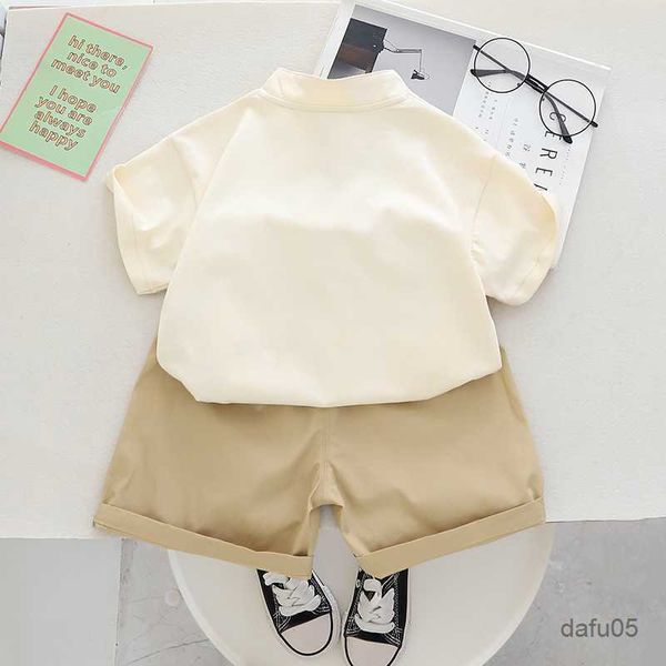 Conjuntos de ropa Lindas modas para niños pequeños/niñas Summer Summer Nuevo modas de algodón puro Camiseta de estilo chino+Shorts 2pc Algodón Niños R230814