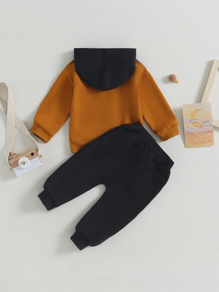 Conjuntos de ropa Conjunto de disfraz de Halloween para niño pequeño lindo con sudadera con capucha de manga larga y pantalones con cordón de cintura alta para el otoño