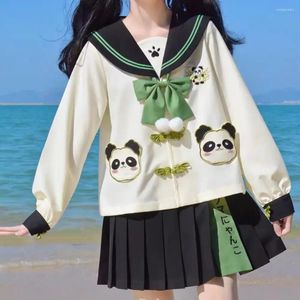 Kleding Sets Leuke Kleuterschool Jk Uniform Panda Losse Matrozenpakje School Meisje Cosplay Vrouwen Japanse Mode