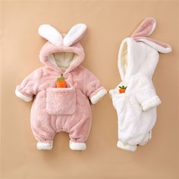 Kledingsets schattig konijn onesies baby meisje pyjama's unisex winter warme kinderen slaapkleding dier pyjama's kinderen nachtkleding geboren meisjes kleding 221103