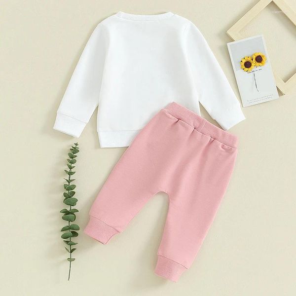 Vêtements Ensemble de papa, fille de bébé vêtements, tout-petit 2 pièces Sweat Sweat Set à manches longues Sweatshirt Sweatshirt Jogger Pantalons