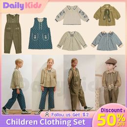 Ensembles de vêtements Daily Kids APO Kid Girl Robe Hiver Marque Broderie Enfants Tee Blouse Mode Pantalon Vêtements INS Filles TopChildren's 231215