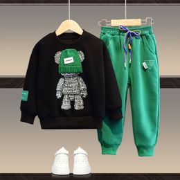 Kledingsets Danskleding Kinderen Loungewear Pakken voor Jongens Meisjes Herfst Trainingspak Junior Kinderen Trui Broek 2 stuks Baby Beer Set 2-14Y 230922