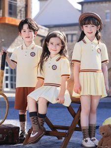 Ensembles de vêtements Design British College Style Children Children Clothes School Uniform Set Kindergarten Deisgn Kids Graduation Choral Uniforme.