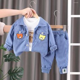 Ensembles de vêtements Designer Kids Baby Vêtements Spring Automne Boys Cartoon Veste en veloursjoux Veste T-Shirts Pant